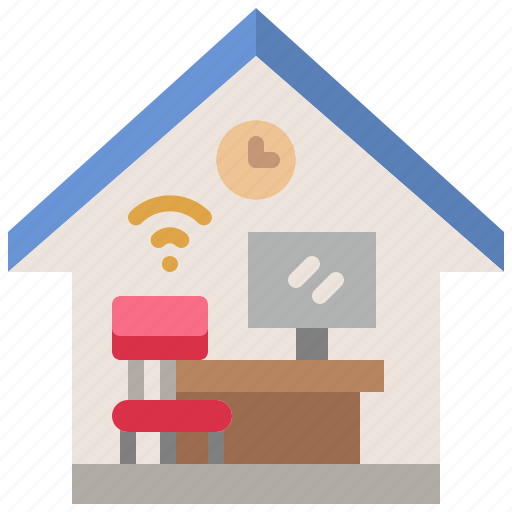 Teleworking, home, freelance, work, office, desk, workspace icon - Download on Iconfinder