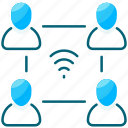 people, connected, group, team, wifi
