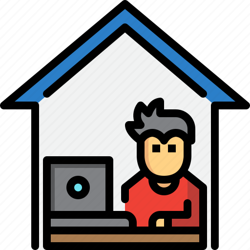 Freelance, home office, house, quarantine, wfh, work from home icon - Download on Iconfinder