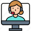 operator, video, video call, video conference, work 