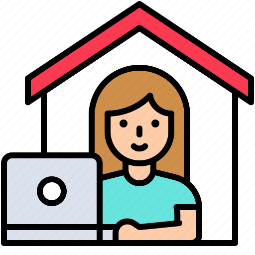 House, laptop, stay at home, work, work from home icon - Download on Iconfinder