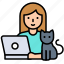 cat, freelance, pet, stay at home, work, work from home 