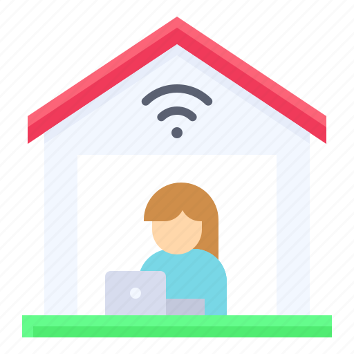 House, internet, stay at home, wifi, work, work from home icon - Download on Iconfinder