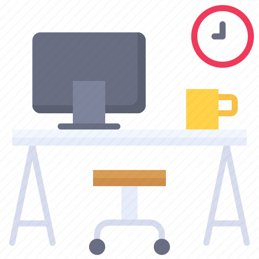 Desk, office, stay at home, work, work from home, workplace icon - Download on Iconfinder
