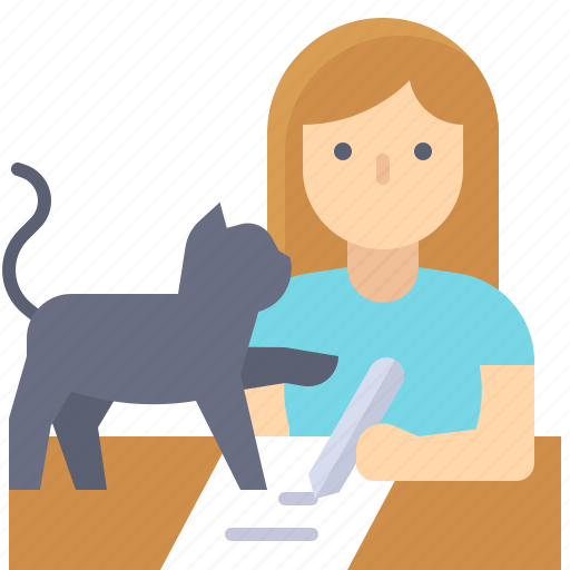 Cat, freelance, pet, stay at home, work, work from home icon - Download on Iconfinder