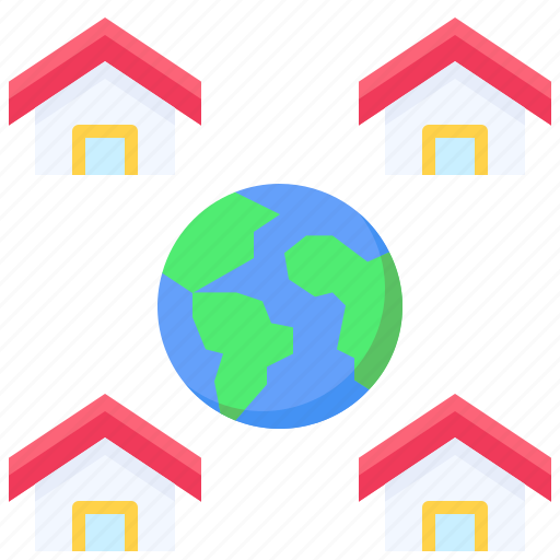 Connection, global, house, internet, stay at home, work, work from home icon - Download on Iconfinder