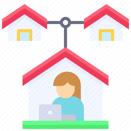 Connection, house, internet, stay at home, work, work from home icon - Download on Iconfinder