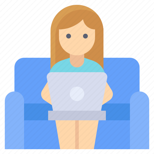 Freelance, sofa, stay at home, work, work from home icon - Download on Iconfinder