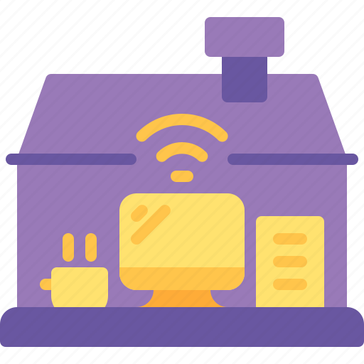 Work, from, home, monitor, wifi, working, communication icon - Download on Iconfinder