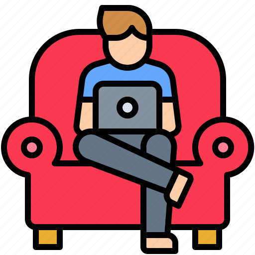Home, sofa, stay at home, work, work from home icon - Download on Iconfinder