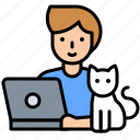 cat, freelance, home, pet, stay at home, work, work from home