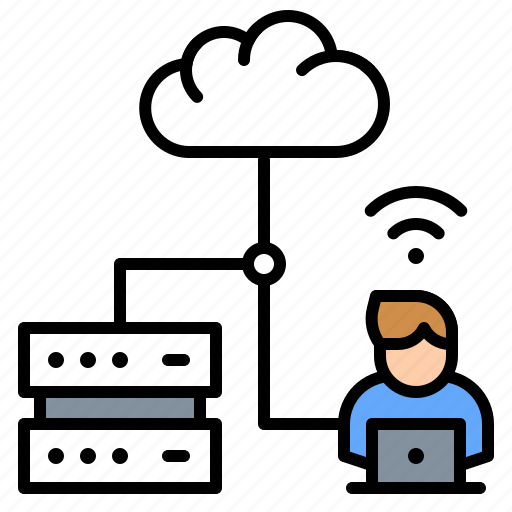 Cloud, connection, internet, server, work, work from home icon - Download on Iconfinder