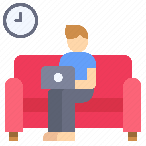 Home, sofa, stay at home, work, work from home, workplace icon - Download on Iconfinder