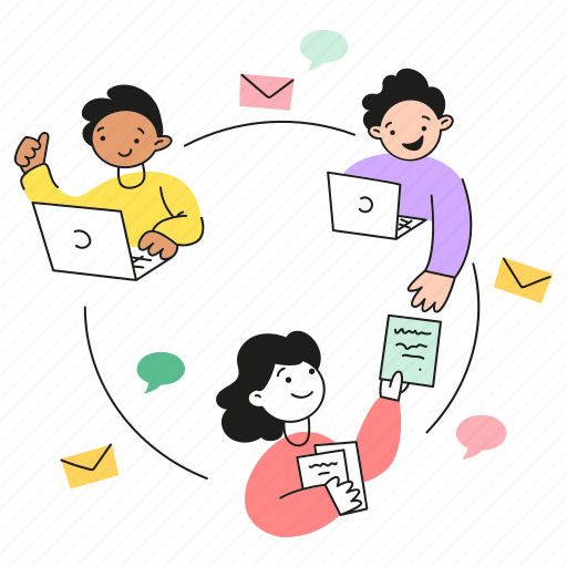 Mail, colleagues, office, workflow, steps, work, paper illustration - Download on Iconfinder