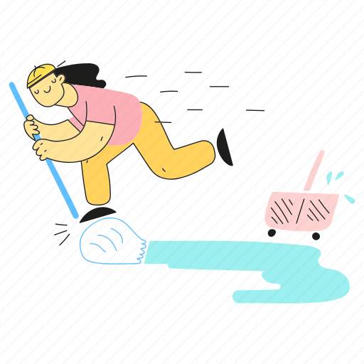 Clean, up, mop, tidy illustration - Download on Iconfinder
