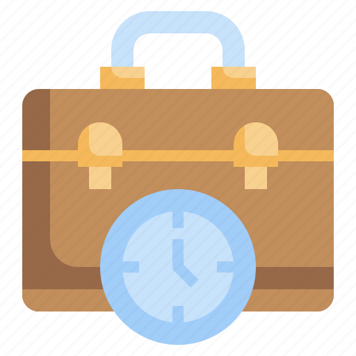 Briefcase, working, time, professions, jobs, clock icon - Download on Iconfinder