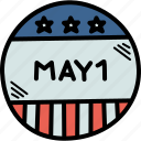 badge, international, labor, may