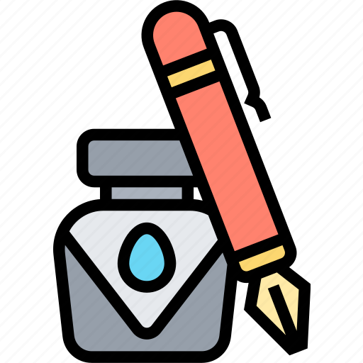 Pen, fountain, ink, write, stationery icon - Download on Iconfinder
