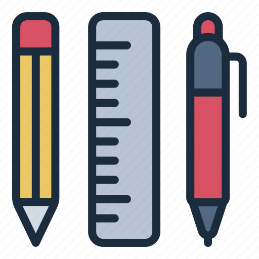 Stationary, office, workspace, pen, pencil, ruler, school icon - Download on Iconfinder