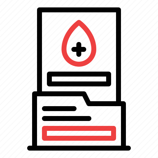 Folder, file, blood, document, report, donation, hospital icon - Download on Iconfinder