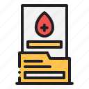 folder, file, blood, document, report, donation, hospital