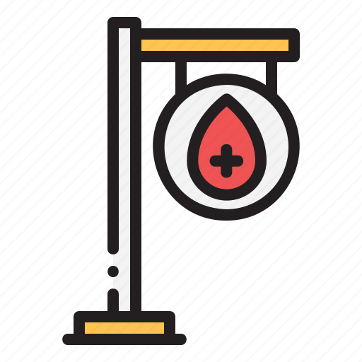 Signboard, donor, sign, medical, hospital, blood, donation icon - Download on Iconfinder