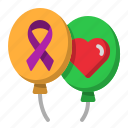 balloons, world, cancer, awareness, healthcare, medical, ribbon