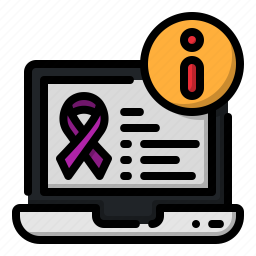 Info, healthcare, and, medical, awareness, laptop, ribbon icon - Download on Iconfinder