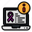 info, healthcare, and, medical, awareness, laptop, ribbon 