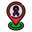 location, cancer, maps, healthcare, medical, geography, ribbon 