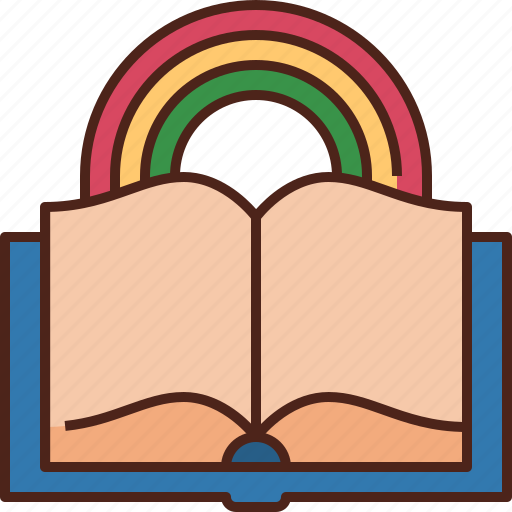 Book, education, pencil, online, study, kid, rainbow icon - Download on Iconfinder