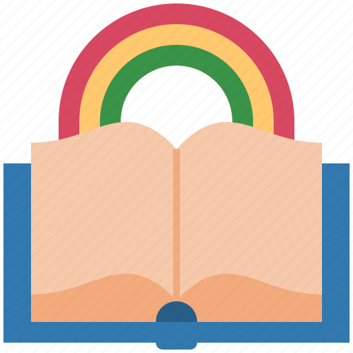 Book, education, pencil, online, study, kid, rainbow icon - Download on Iconfinder