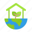 green, house, home, globe, save, world, leaf, nature, ecology 