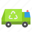 recycling, truck, garbage, trash, transportation 