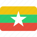 burma, burmese, country, flag, myanmar, national