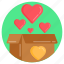 hearts box, heart delivery, hearts giftbox, surprise, donate box 
