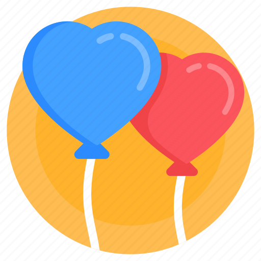 Balloons, heart balloons, decorative balloons, helium balloons, celebration balloons icon - Download on Iconfinder