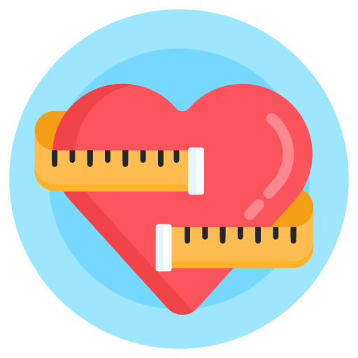 Heart fitness, heart measure, heart inches tape, tape measure, inches tape icon - Download on Iconfinder