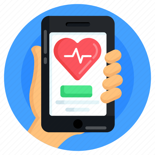 Online healthcare, medical app, heart rate app, electrocardiogram, heart app icon - Download on Iconfinder