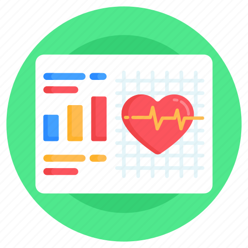 Heart report, cardiac report, heart rate, heart chart, heart graph icon - Download on Iconfinder