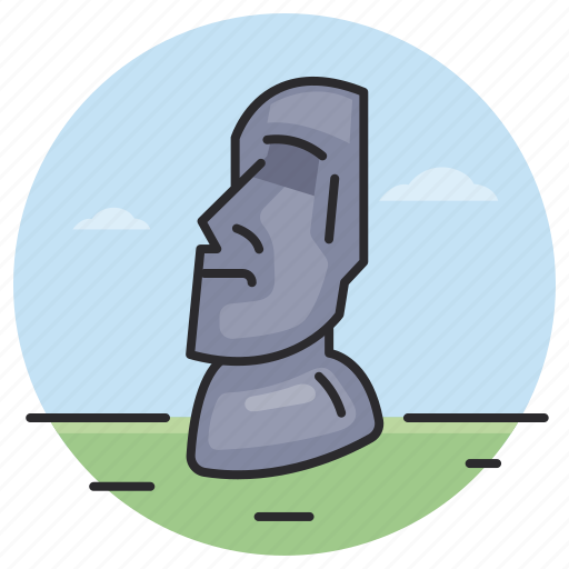 Moai, easter island, landmark, monument icon - Download on Iconfinder