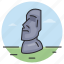moai, easter island, landmark, monument 