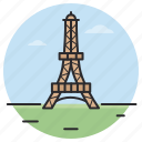 eiffel tower, paris, landmark, tower, monument