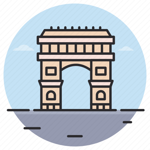 Arc de triomphe, building, france, architecture, landmark icon - Download on Iconfinder