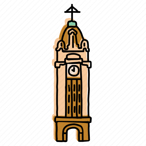 Aloha, buildings, clock tower, hawaii, landmarks, sketch, tower icon - Download on Iconfinder