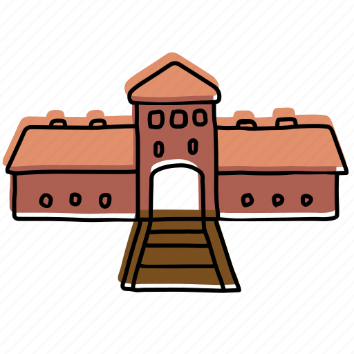 Auschwitz, buildings, germany, holocaust, landmarks, nazis, sketch icon - Download on Iconfinder