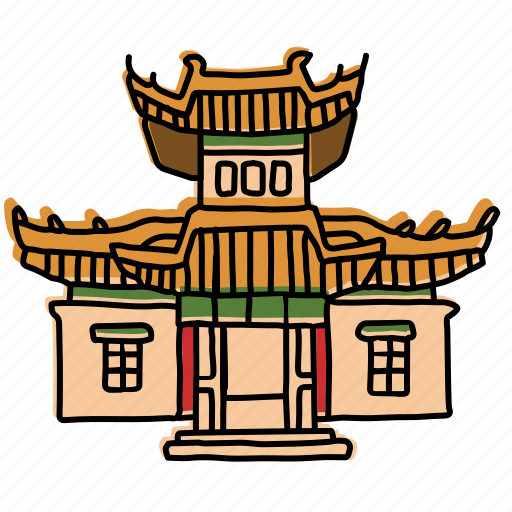 Asia, asian, buildings, choijin lama temple, landmarks, mongolia, sketch icon - Download on Iconfinder