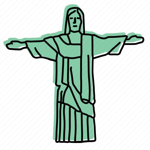 Brazil, christ, christian, jesus, landmarks, redeemer, sketch icon - Download on Iconfinder