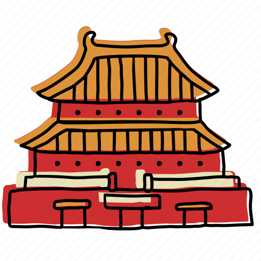Asia, beijing, buildings, china, forbidden city, landmarks, sketch icon - Download on Iconfinder