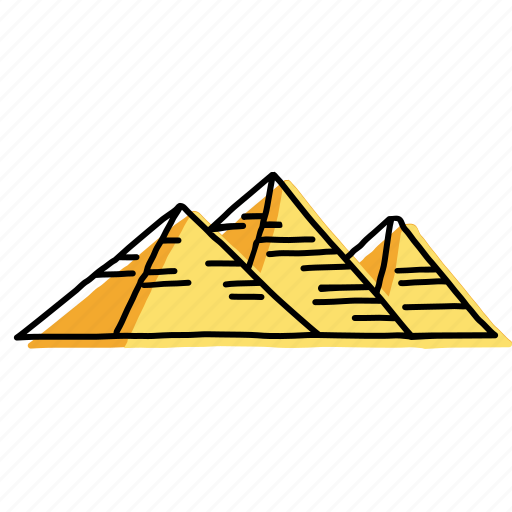 Buildings, egypt, giza, landmarks, pharoahs, pyramids, sketch icon - Download on Iconfinder